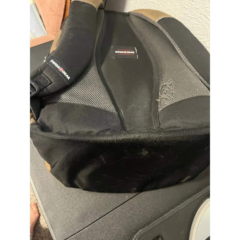 SwissGear Laptop Backpack Brown Black Multi Pocket Tech Travel Bag